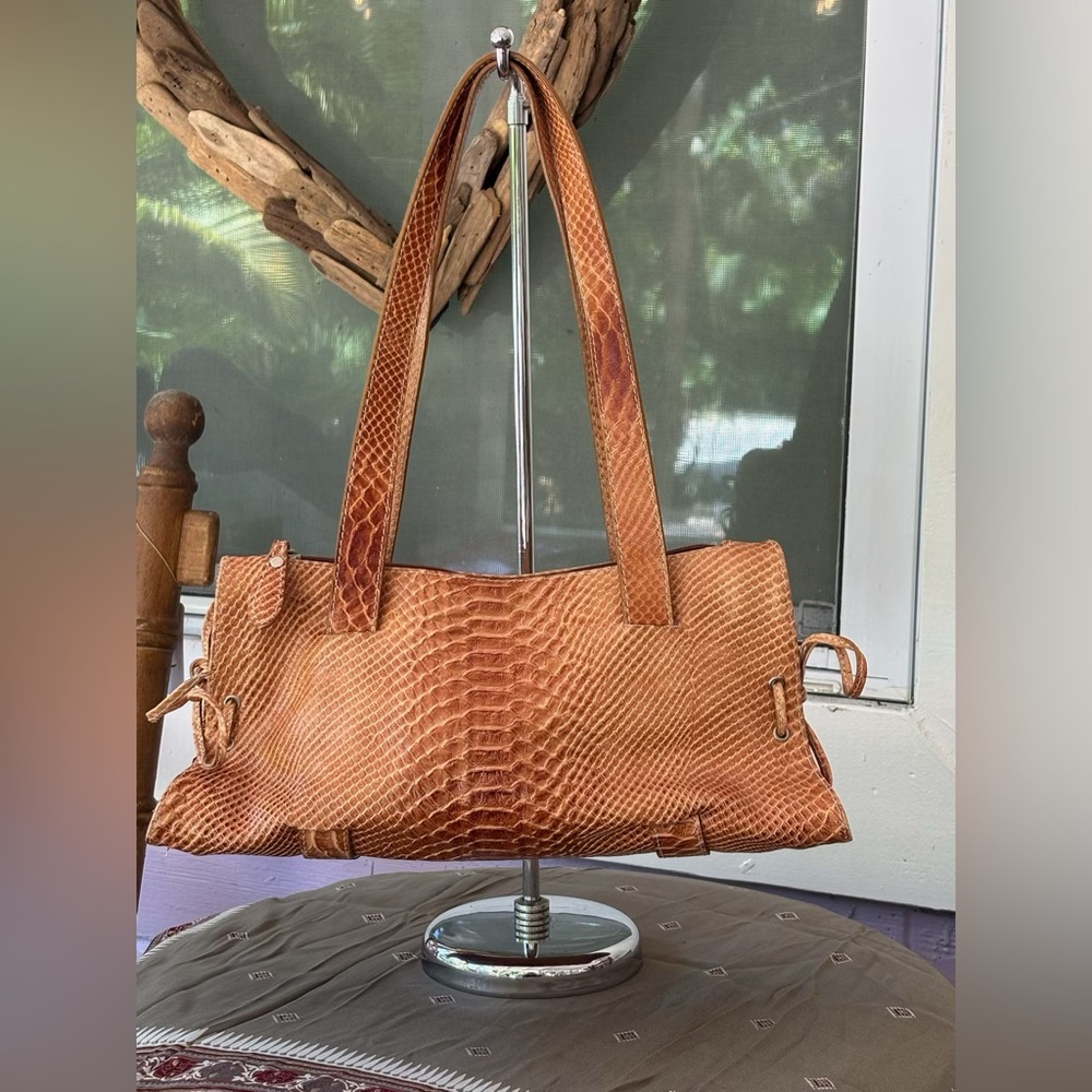 Stylish Tan Textured Shoulder Bag